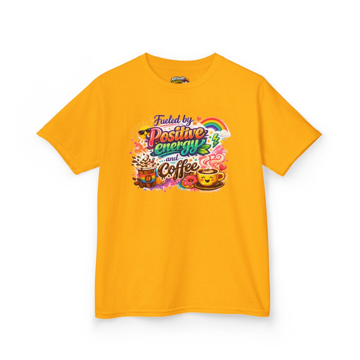 Color: Gold | Fueled by Coffee Kids Tee