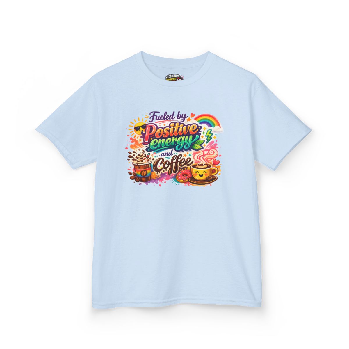Color: Light Blue | Fueled by Coffee Kids Tee