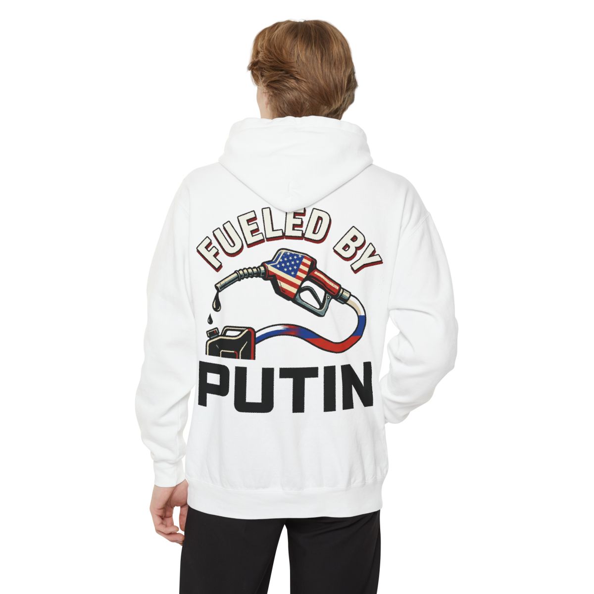 Color: White | Fueled By Putin Garment-Dyed Hoodie