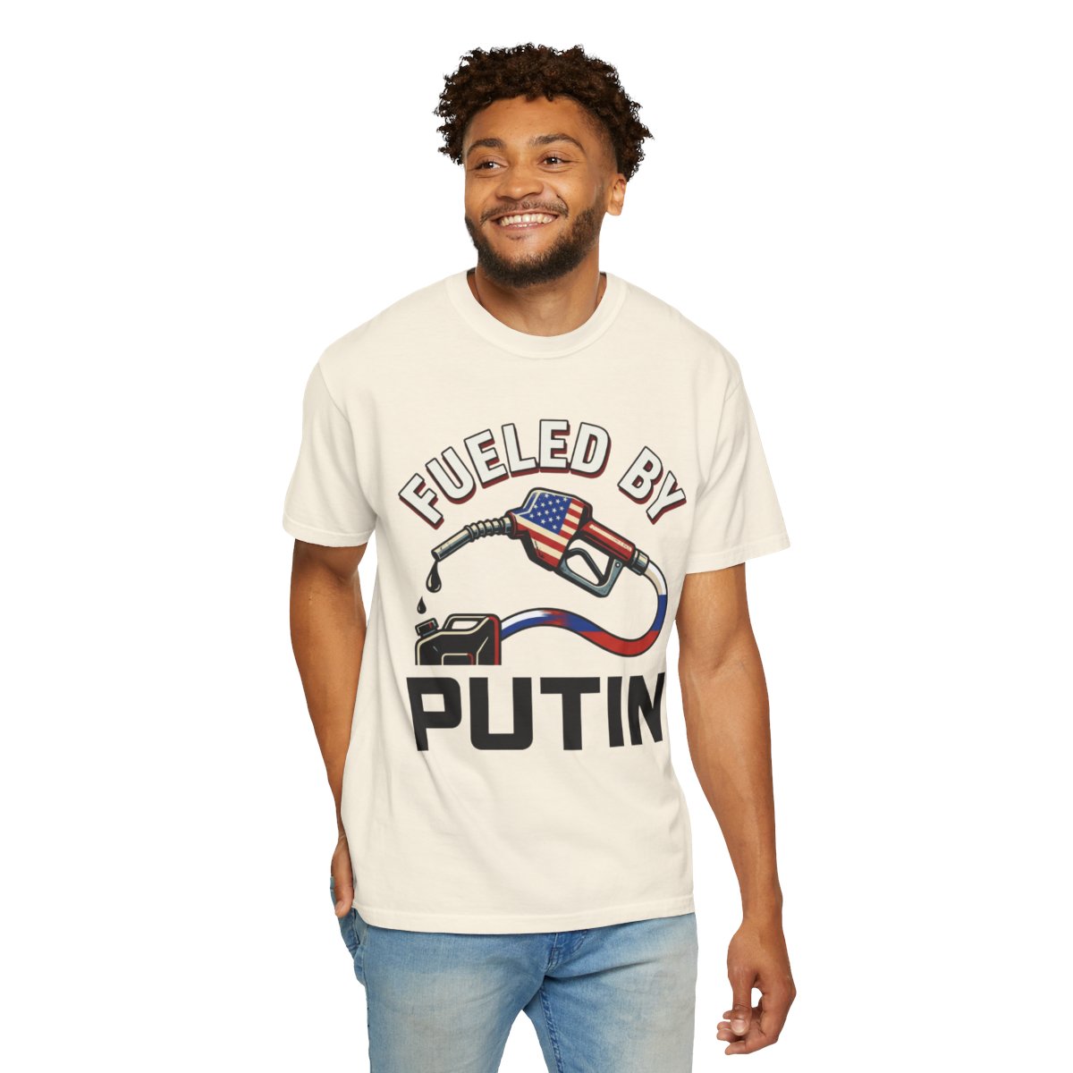 Color: Ivory | Fueled By Putin Unisex Garment-Dyed Tee
