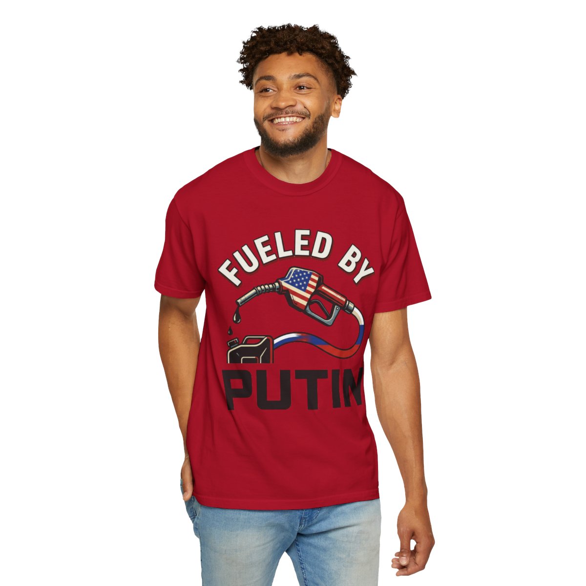 Color: Red | Fueled By Putin Unisex Garment-Dyed Tee