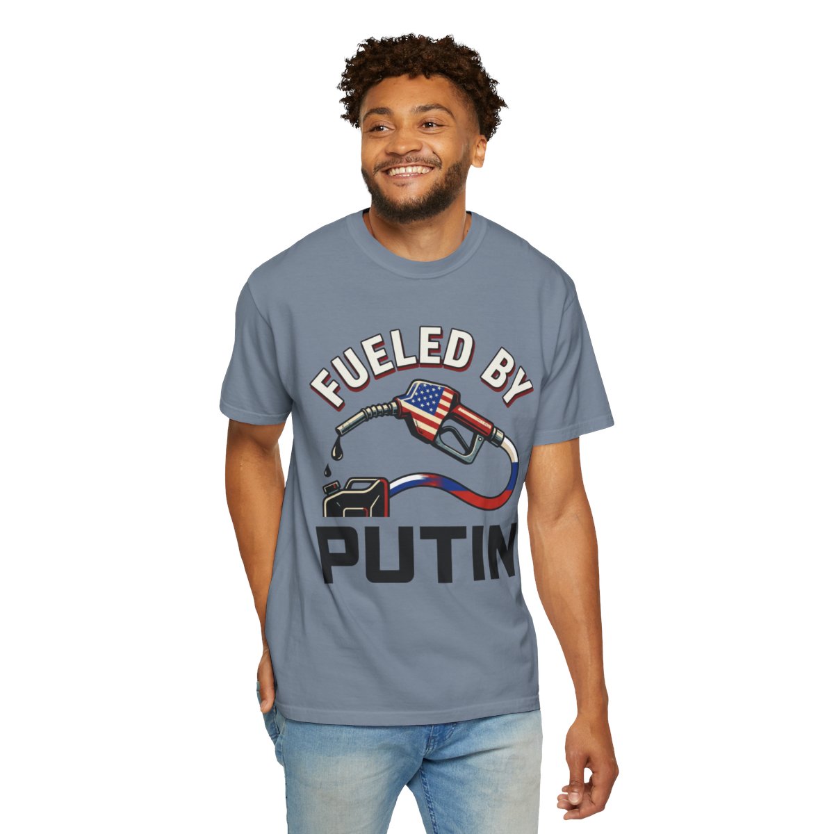 Color: Blue Jean | Fueled By Putin Unisex Garment-Dyed Tee
