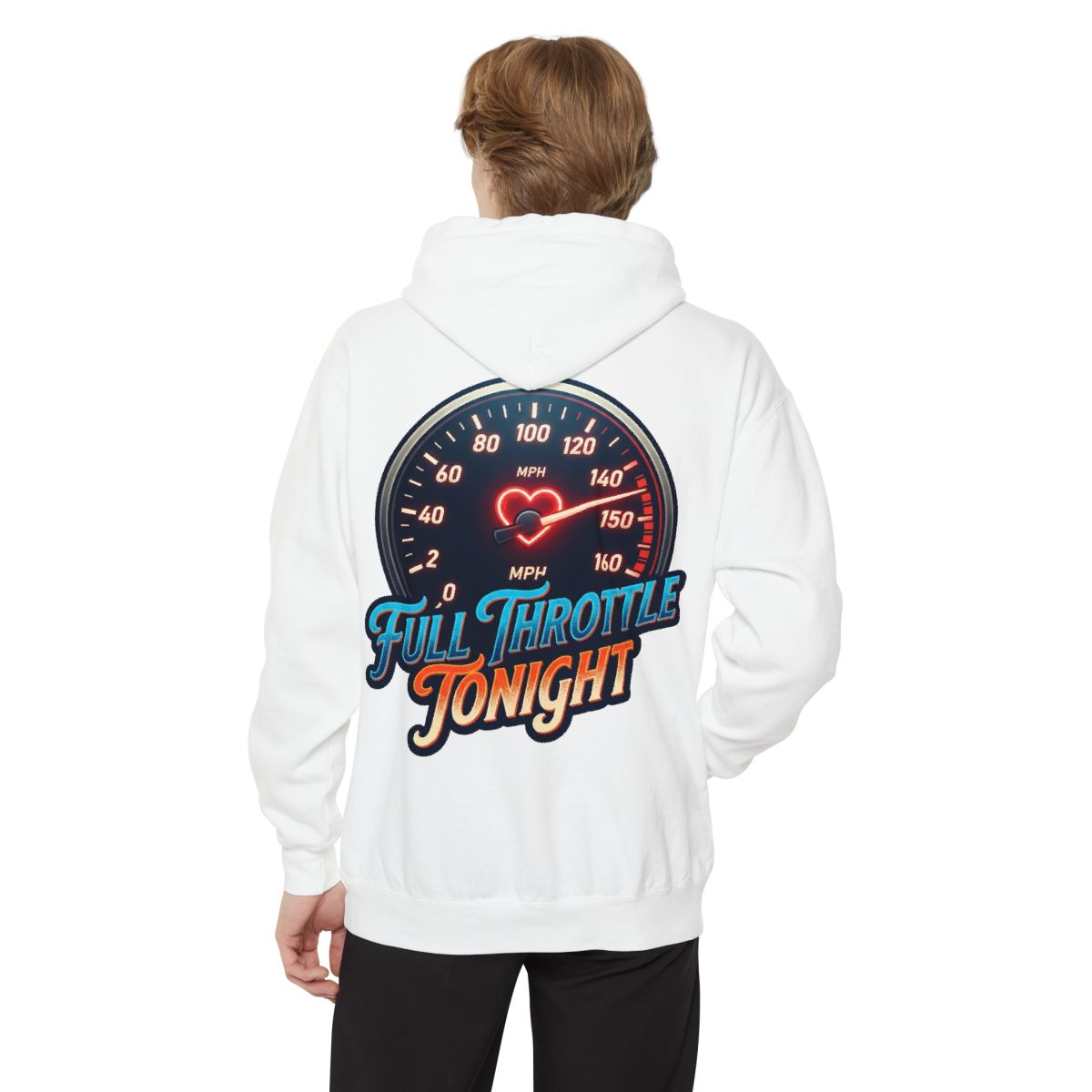 Color: White | Full Throttle Tonight Garment-Dyed Hoodie