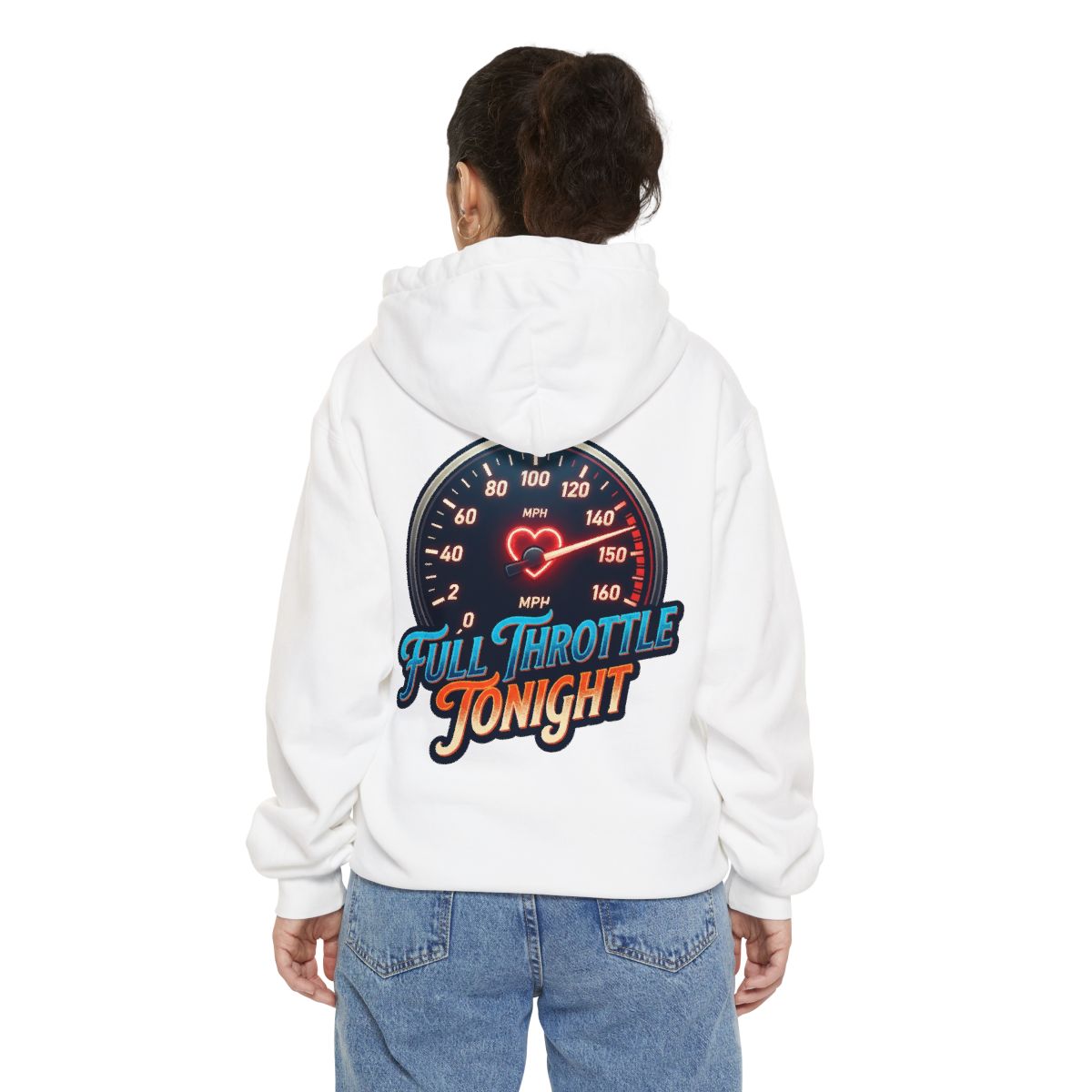 Color: White | Full Throttle Tonight Garment-Dyed Hoodie