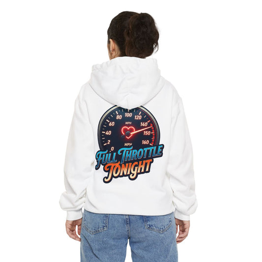 Color: White | Full Throttle Tonight Garment-Dyed Hoodie