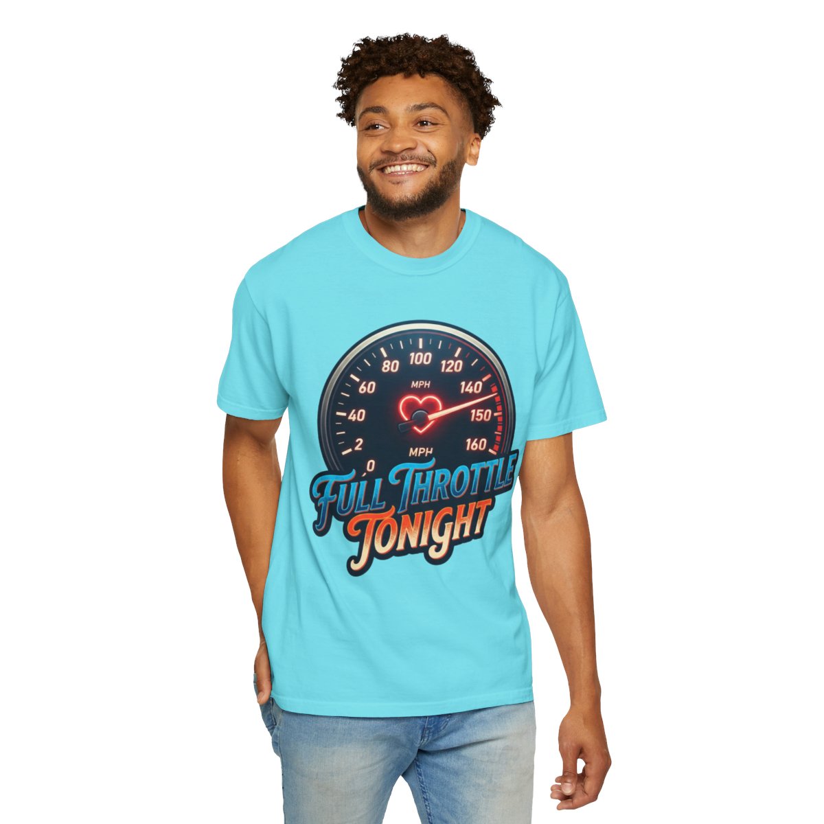 Color: Lagoon Blue | Full Throttle Tonight Unisex Garment-Dyed Tee