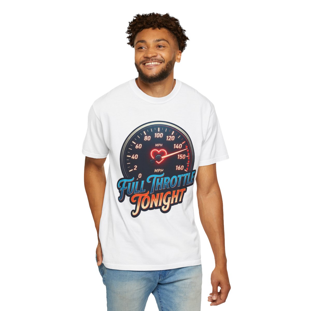 Color: White | Full Throttle Tonight Unisex Garment-Dyed Tee