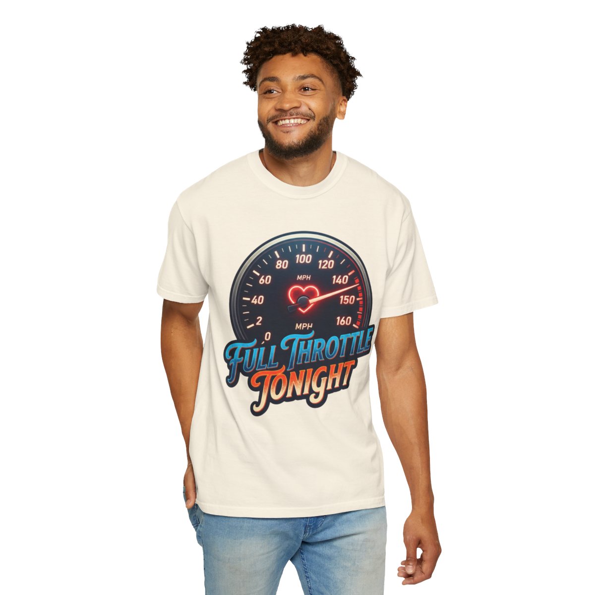 Color: Ivory | Full Throttle Tonight Unisex Garment-Dyed Tee