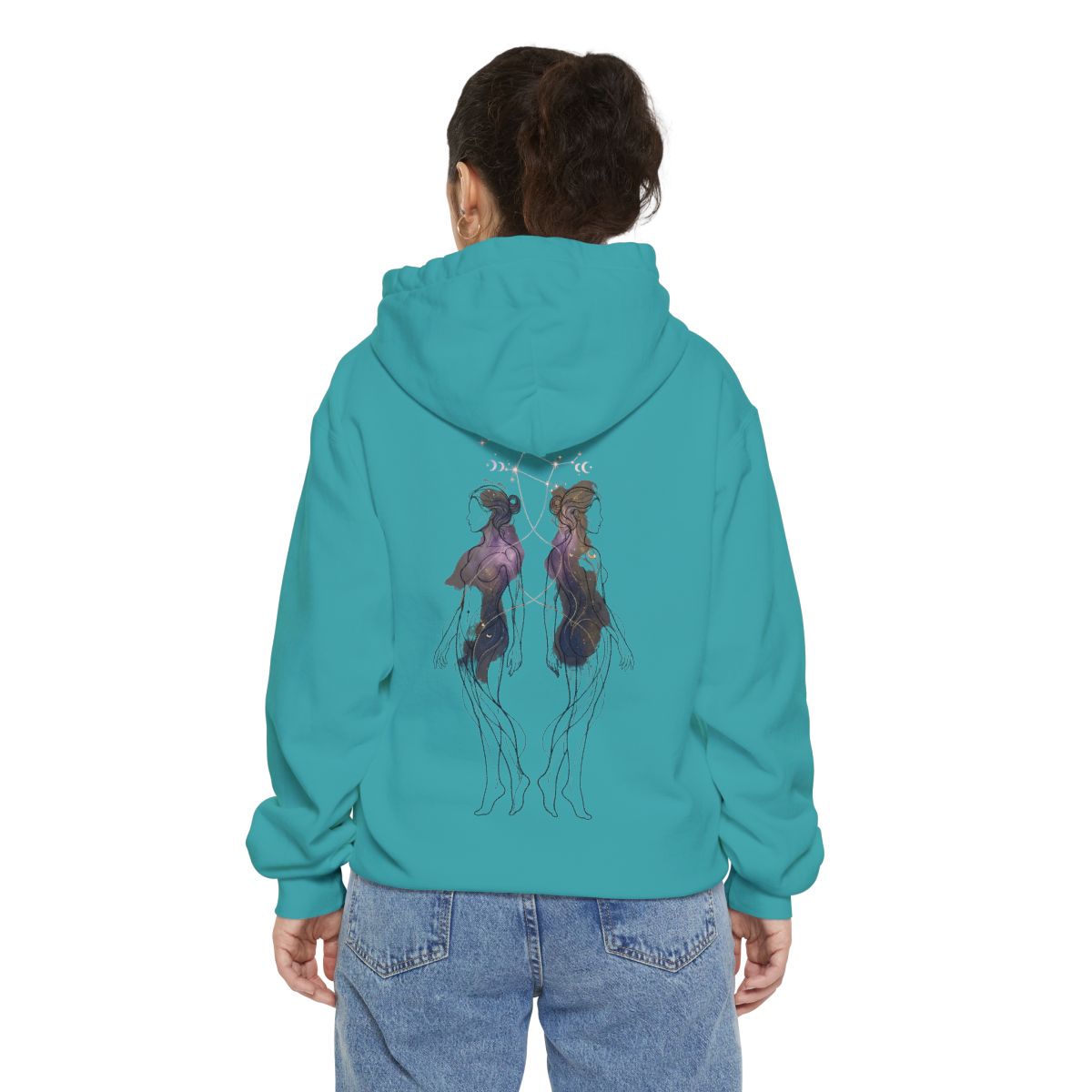 Color: Seafoam | Gemini The Celestial Twins Garment-Dyed Hoodie
