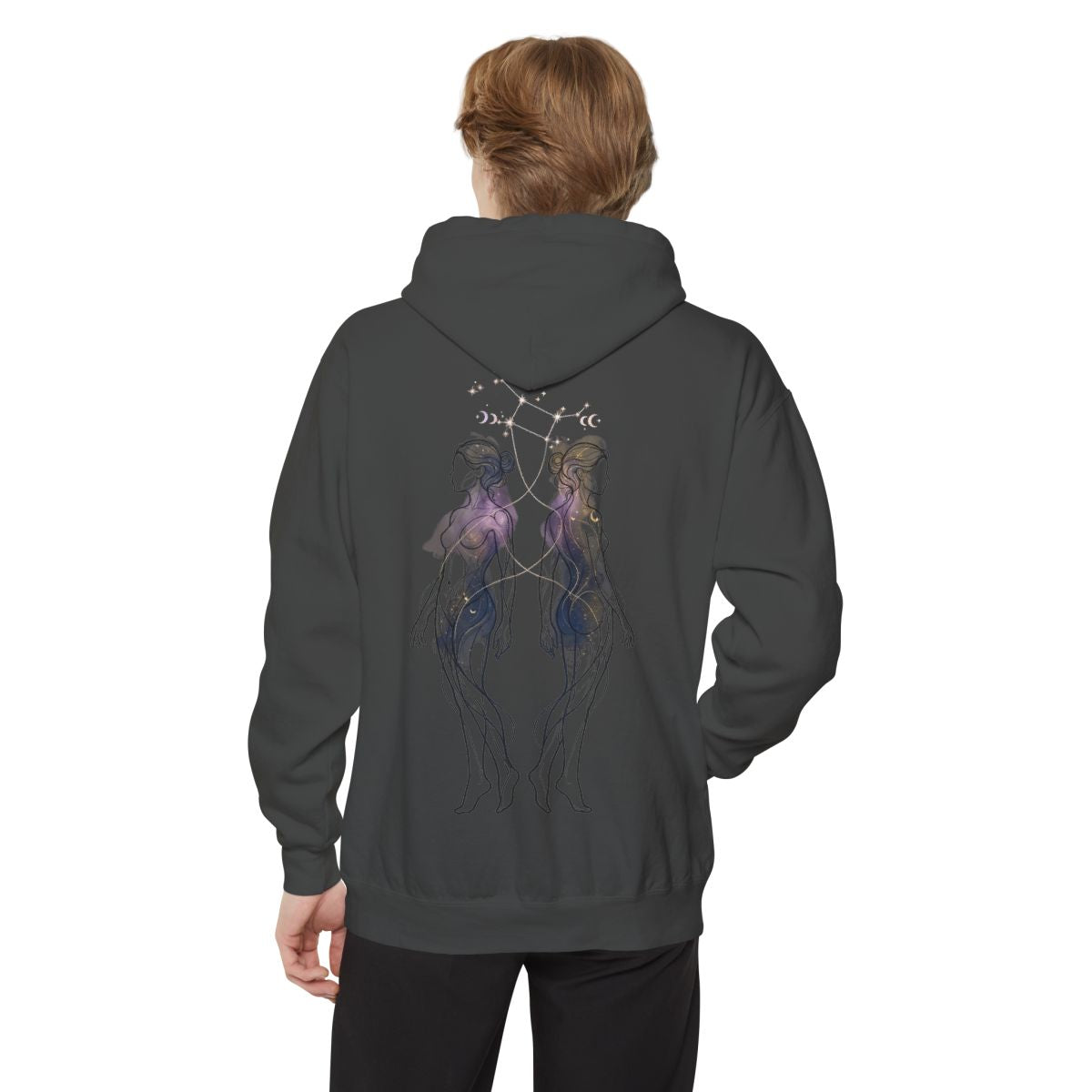 Color: Pepper | Gemini The Celestial Twins Garment-Dyed Hoodie