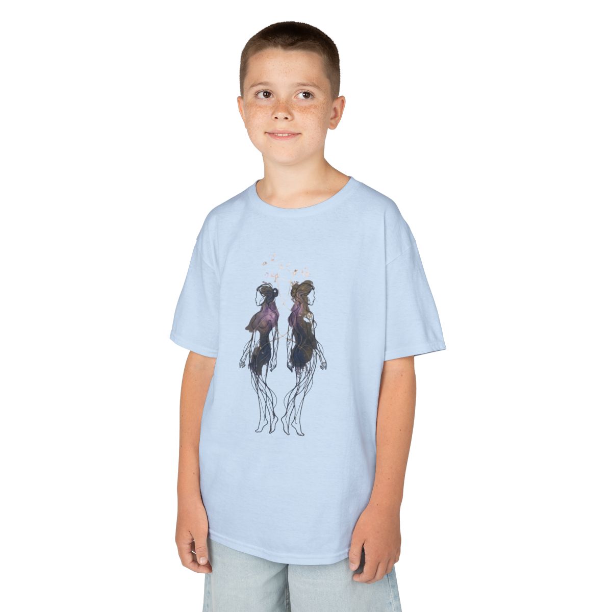 Color: Light Blue | Gemini The Celestial Twins Kids Tee