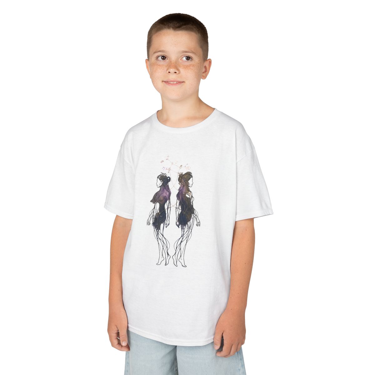 Color: White | Gemini The Celestial Twins Kids Tee