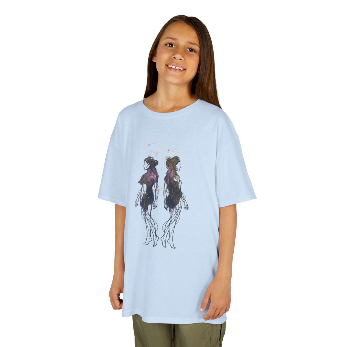 Color: Light Blue | Gemini The Celestial Twins Kids Tee