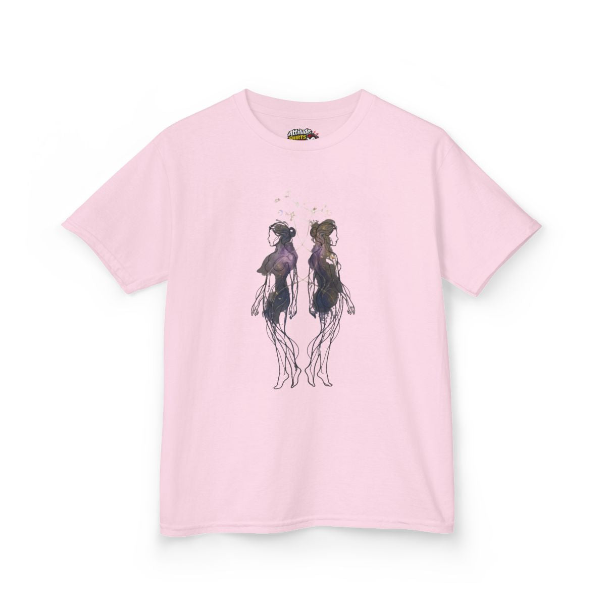 Color: Light Pink | Gemini The Celestial Twins Kids Tee