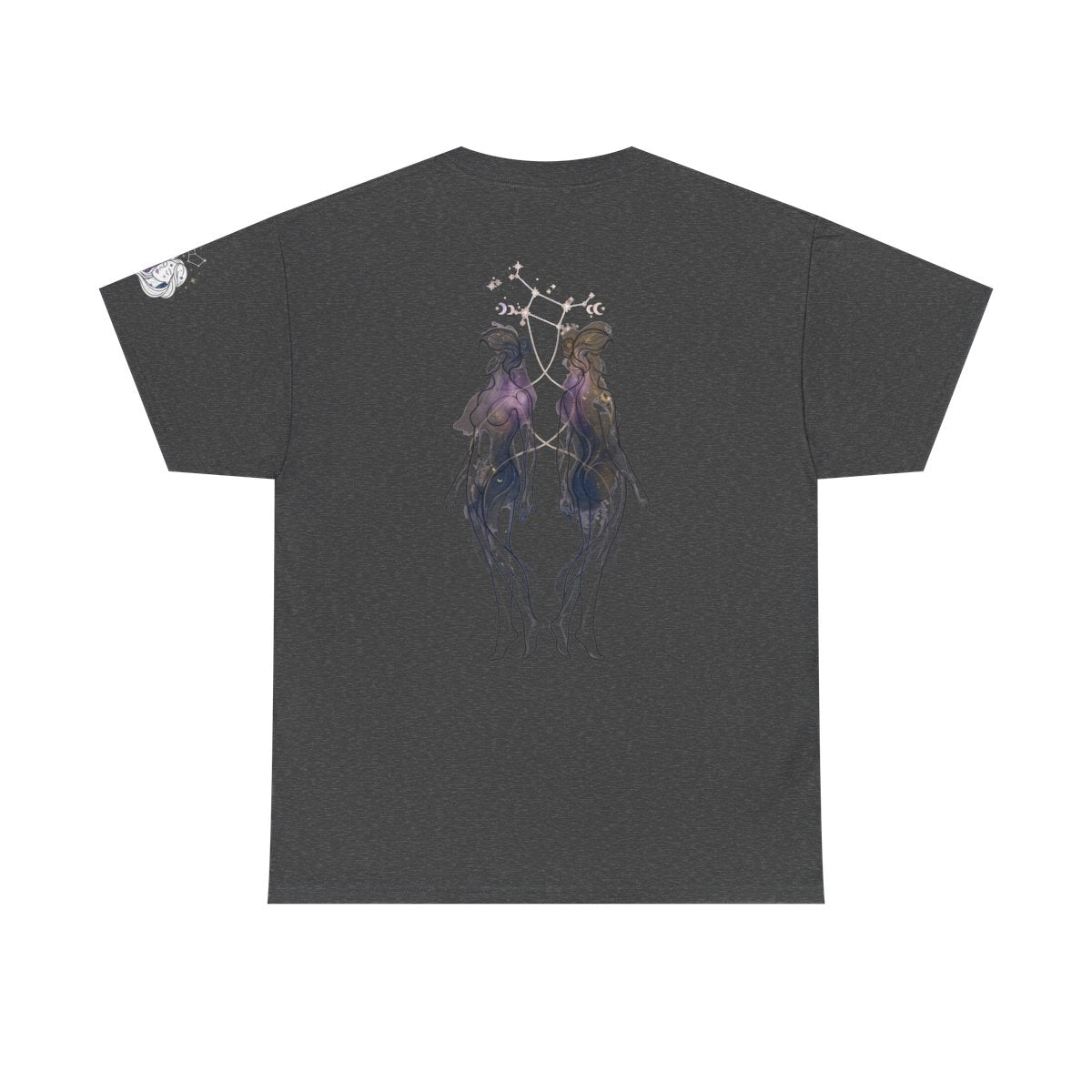 Color: Dark Heather | Gemini The Celestial Twins Premium Graphic Tee