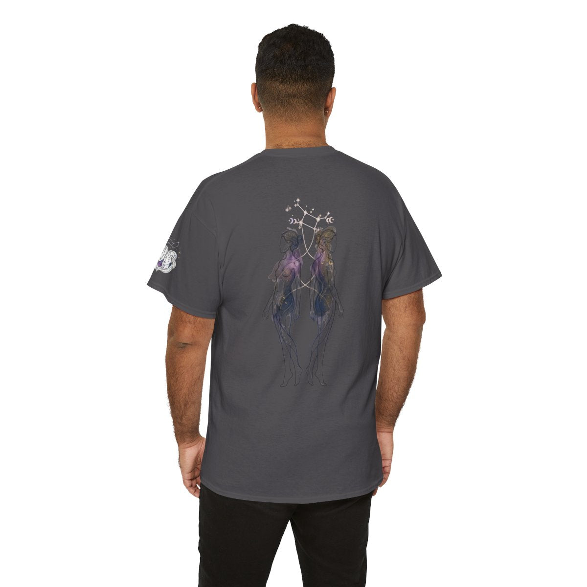 Color: Charcoal | Gemini The Celestial Twins Premium Graphic Tee