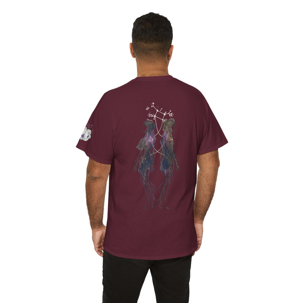Color: Maroon | Gemini The Celestial Twins Premium Graphic Tee