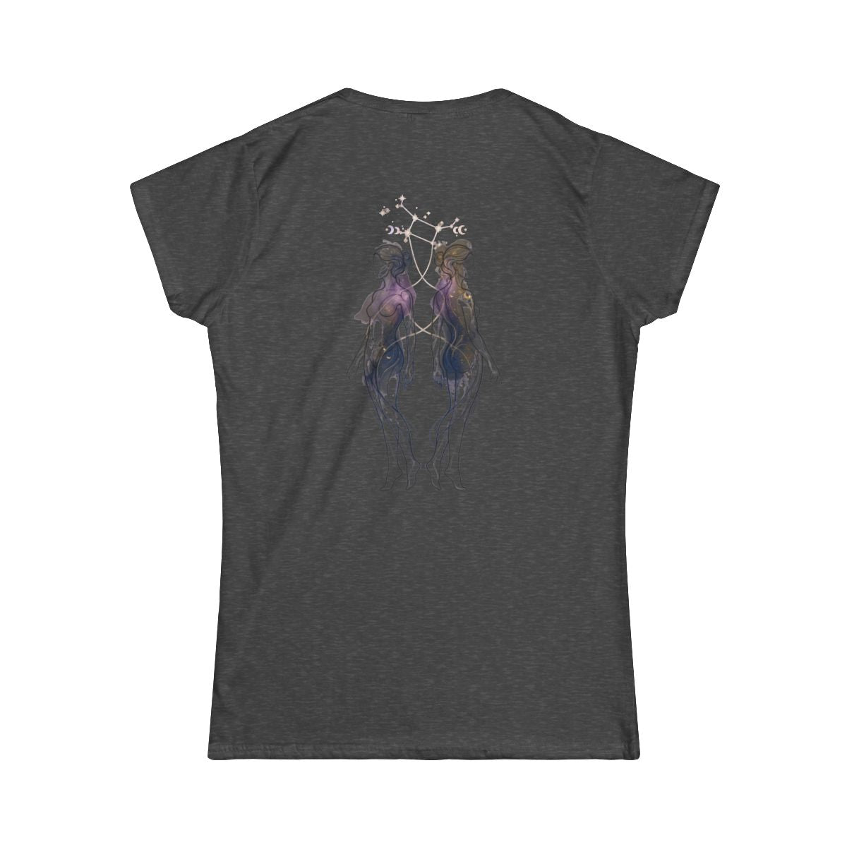 Color: Dark Heather | Gemini The Celestial Twins Women's Tee