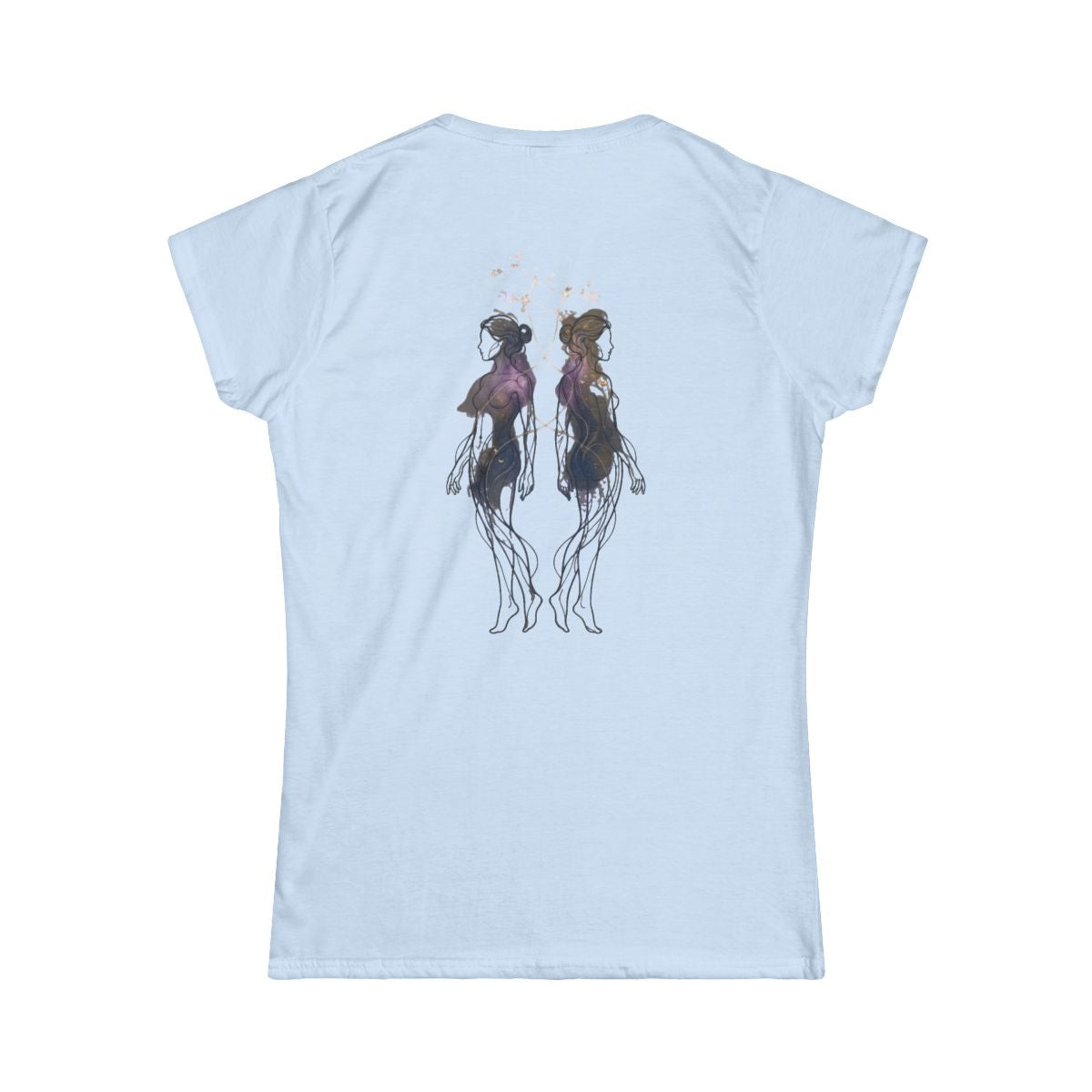 Color: Light Blue | Gemini The Celestial Twins Women's Tee