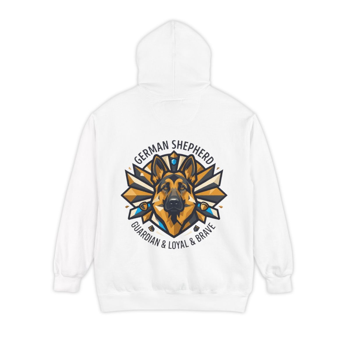 Color: White | German Shepherd Guardian Loyal Brave Garment-Dyed Hoodie