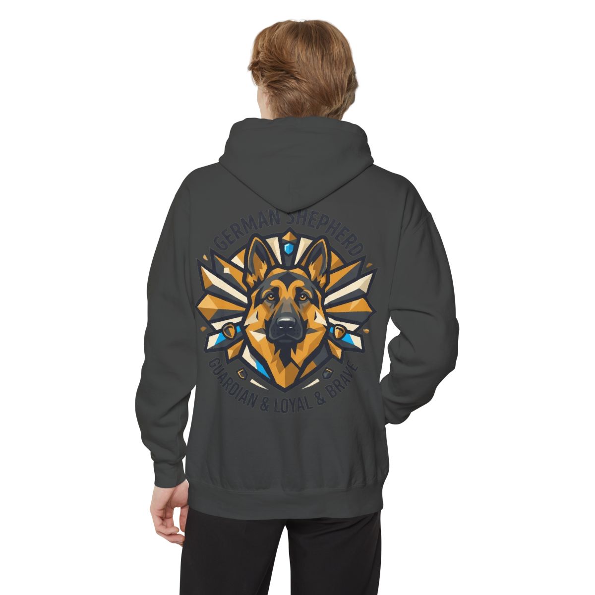 Color: Pepper | German Shepherd Guardian Loyal Brave Garment-Dyed Hoodie