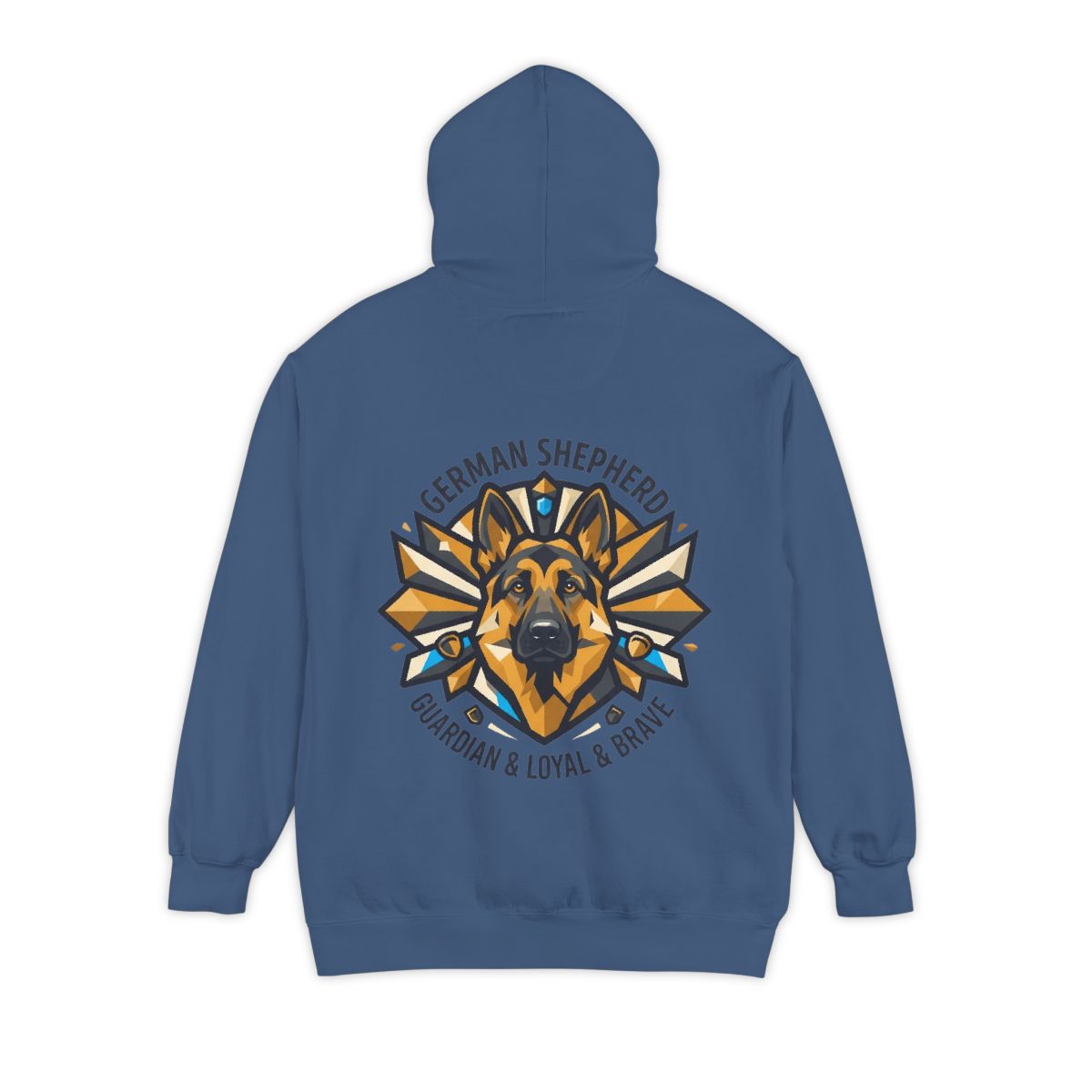Color: True Navy | German Shepherd Guardian Loyal Brave Garment-Dyed Hoodie