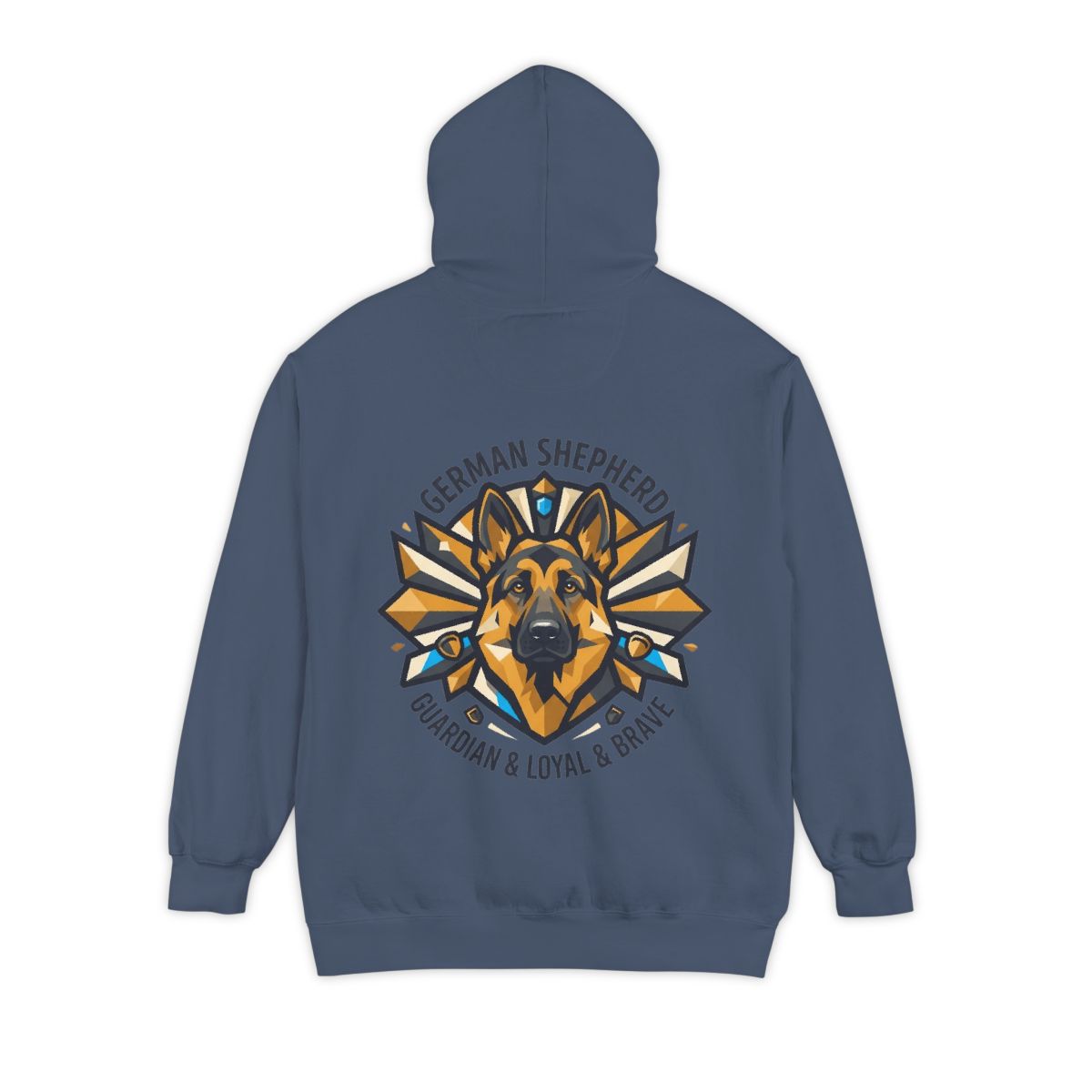 Color: Denim | German Shepherd Guardian Loyal Brave Garment-Dyed Hoodie