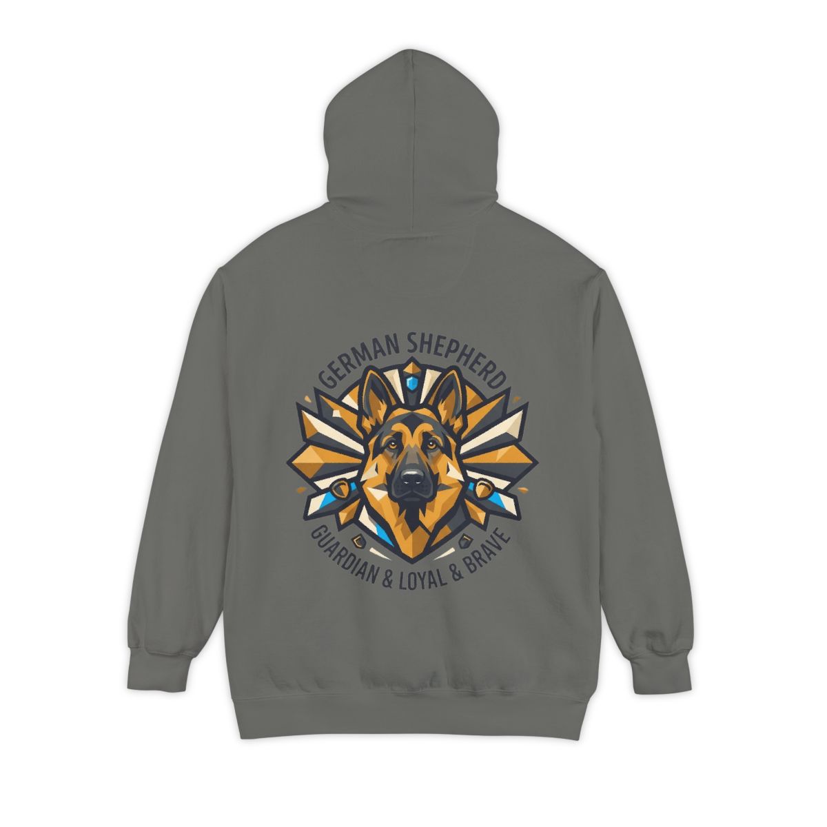 Color: Grey | German Shepherd Guardian Loyal Brave Garment-Dyed Hoodie
