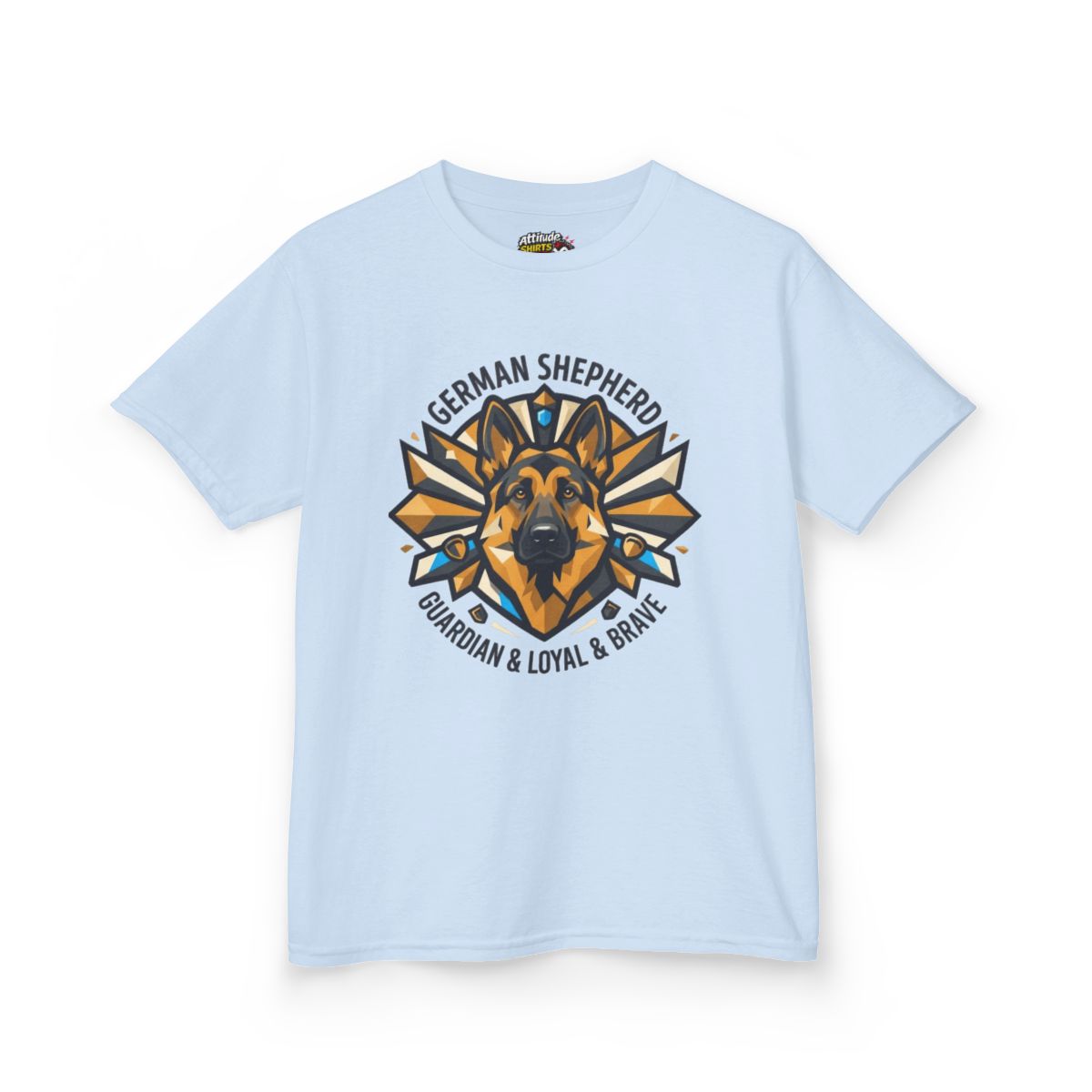 Color: Light Blue | German Shepherd Guardian Loyal Brave Kids Tee