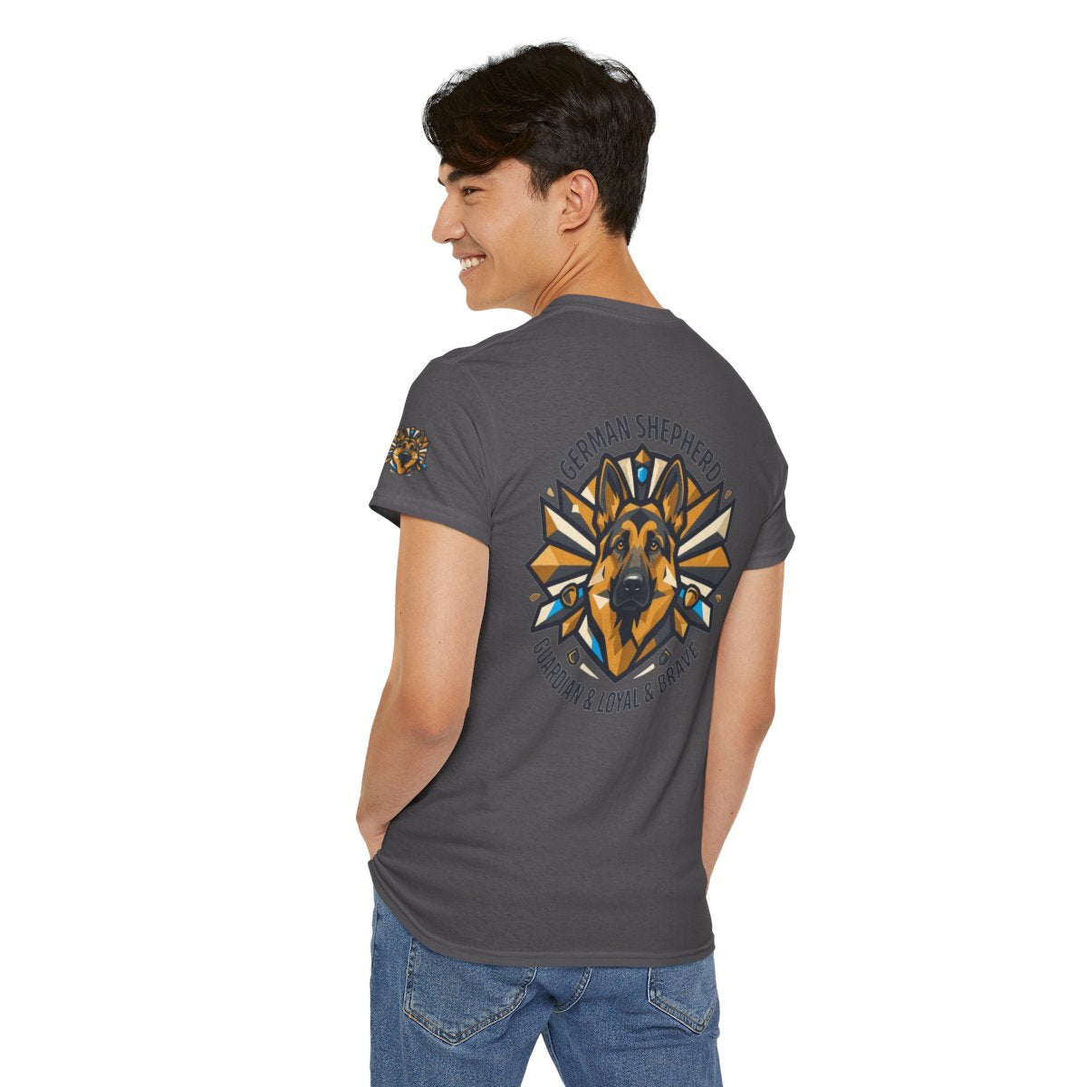 Color: Charcoal | German Shepherd Guardian Loyal Brave Premium Graphic Tee