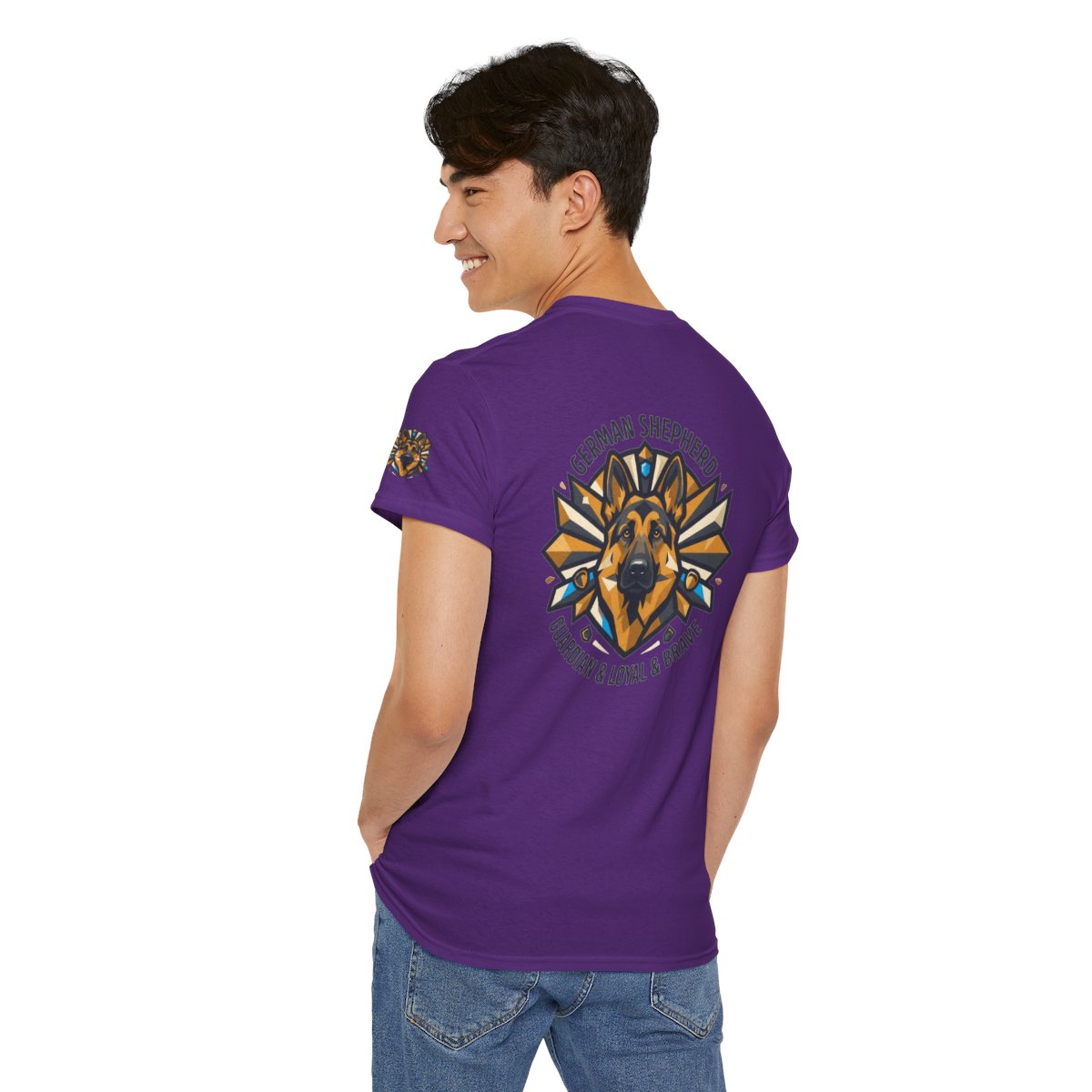 Color: Purple | German Shepherd Guardian Loyal Brave Premium Graphic Tee