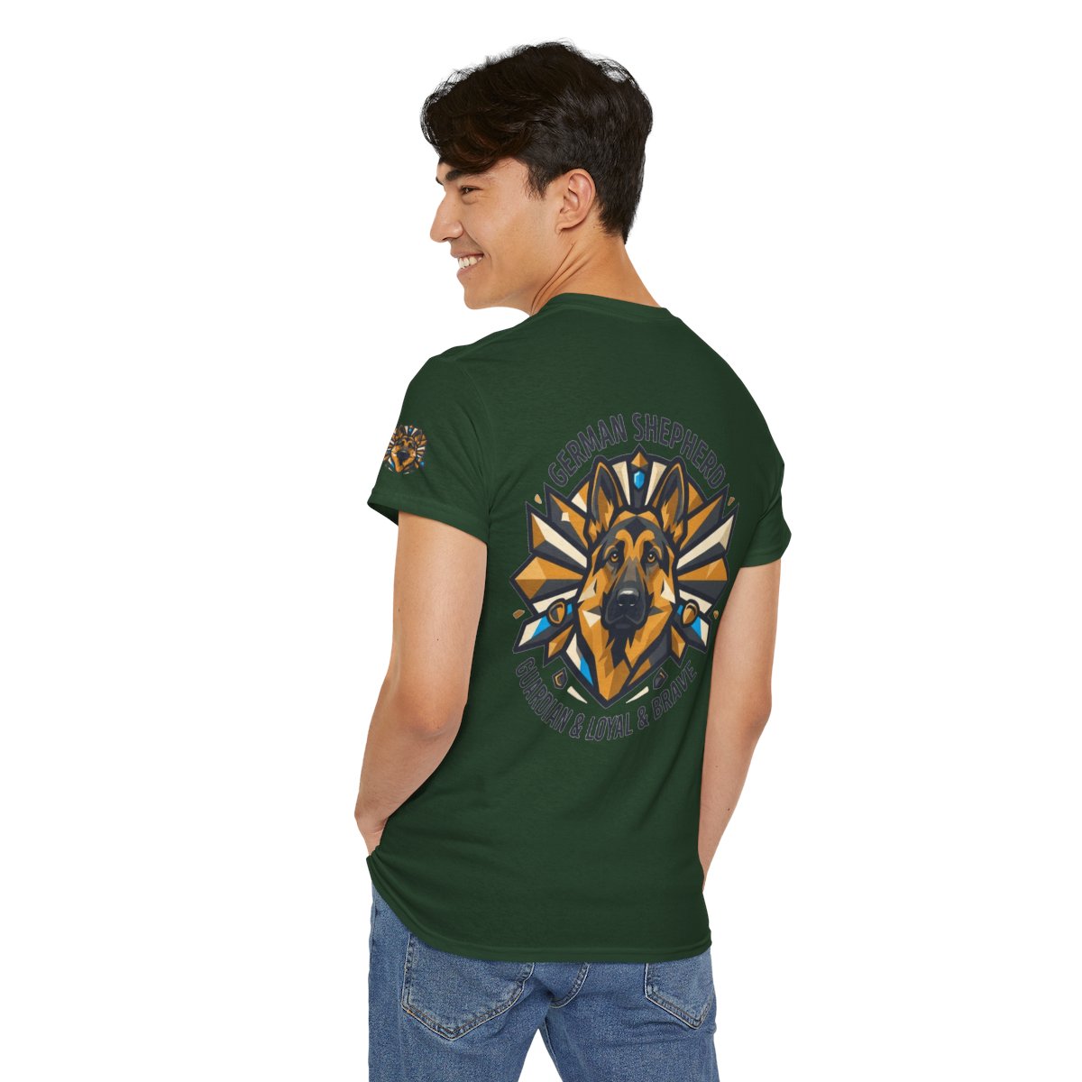 Color: Forest Green | German Shepherd Guardian Loyal Brave Premium Graphic Tee