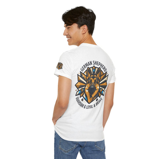 Color: White | German Shepherd Guardian Loyal Brave Premium Graphic Tee