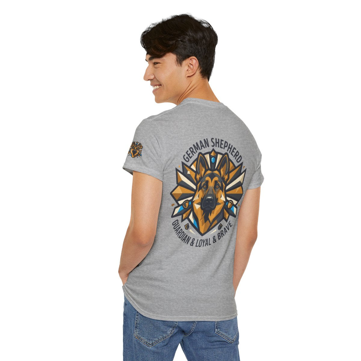 Color: Sport Grey | German Shepherd Guardian Loyal Brave Premium Graphic Tee