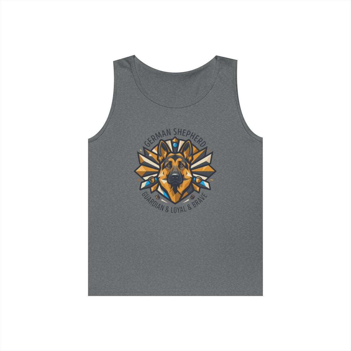 Color: Graphite Heather | German Shepherd Guardian Loyal Brave Tank Top