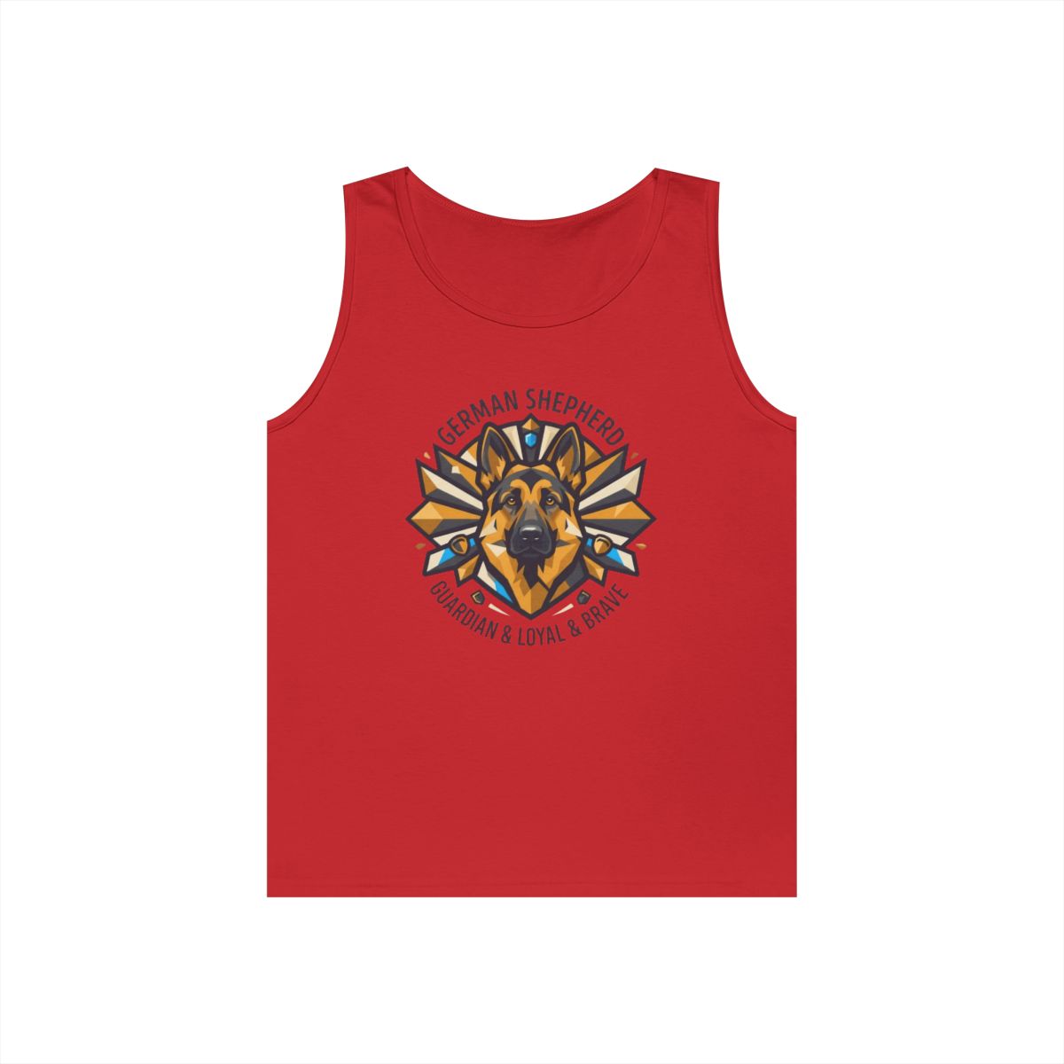 Color: Red | German Shepherd Guardian Loyal Brave Tank Top