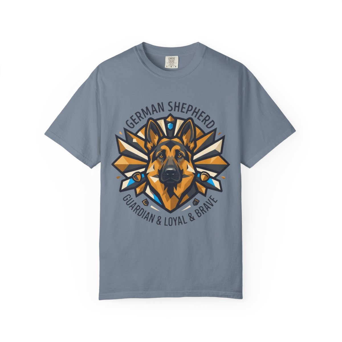 Color: Blue Jean | German Shepherd Guardian Loyal Brave Unisex Garment-Dyed Tee