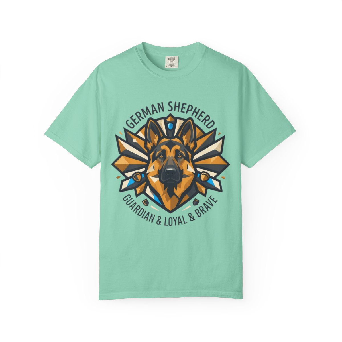 Color: Island Reef | German Shepherd Guardian Loyal Brave Unisex Garment-Dyed Tee
