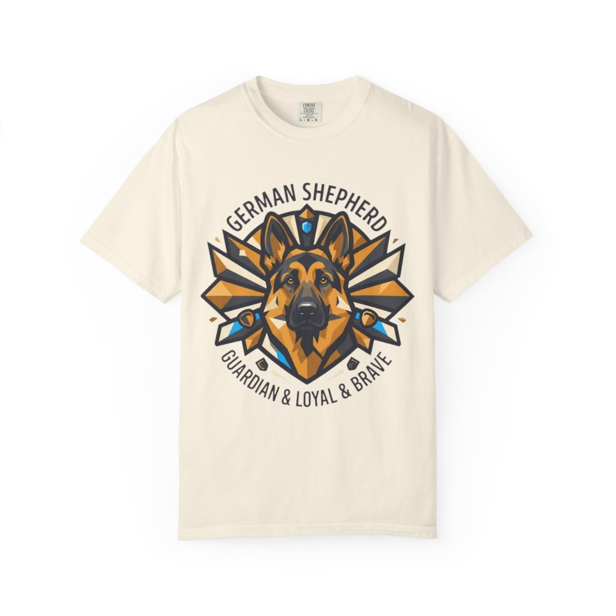 Color: Ivory | German Shepherd Guardian Loyal Brave Unisex Garment-Dyed Tee
