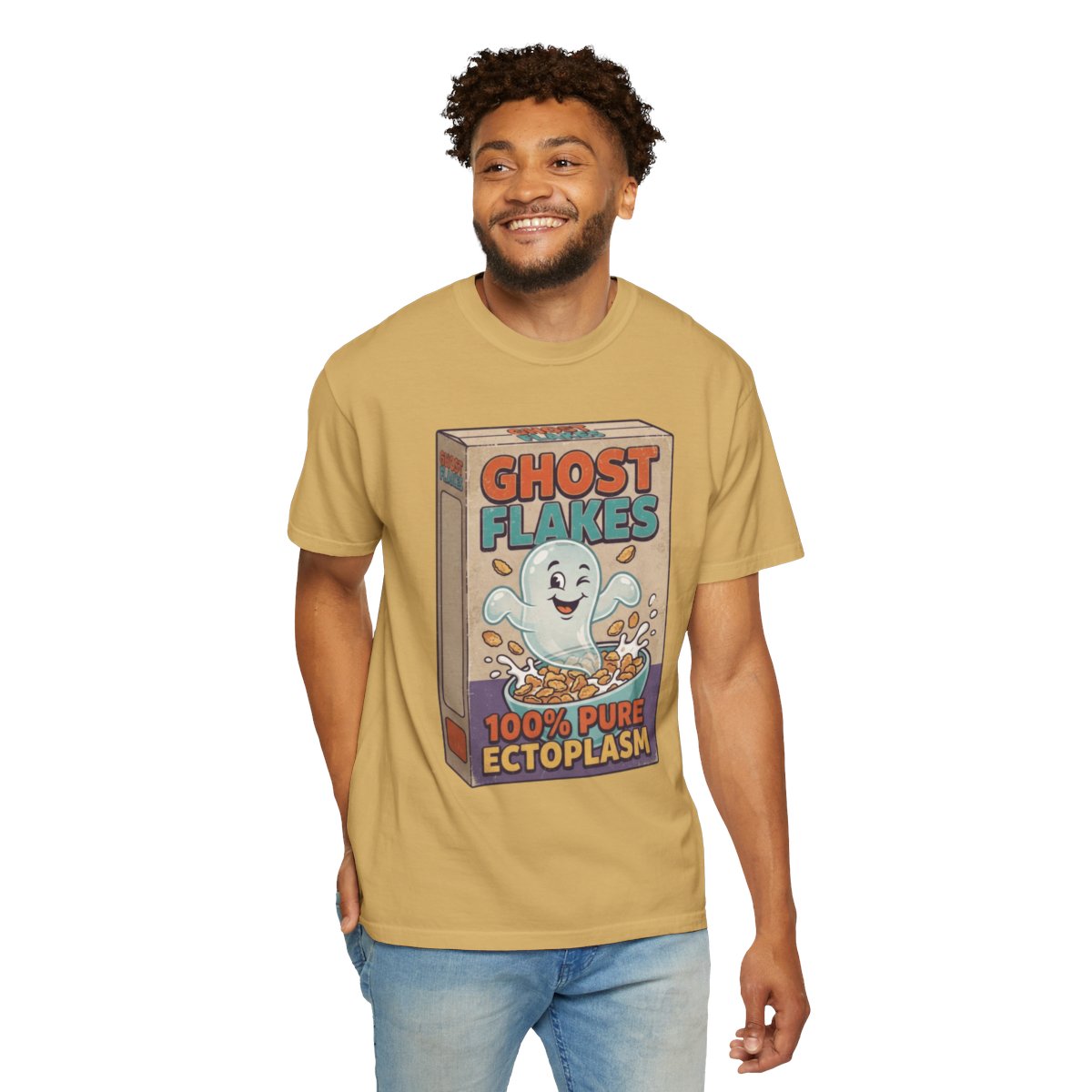 Color: Mustard | Ghost Flakes Unisex Garment-Dyed Tee