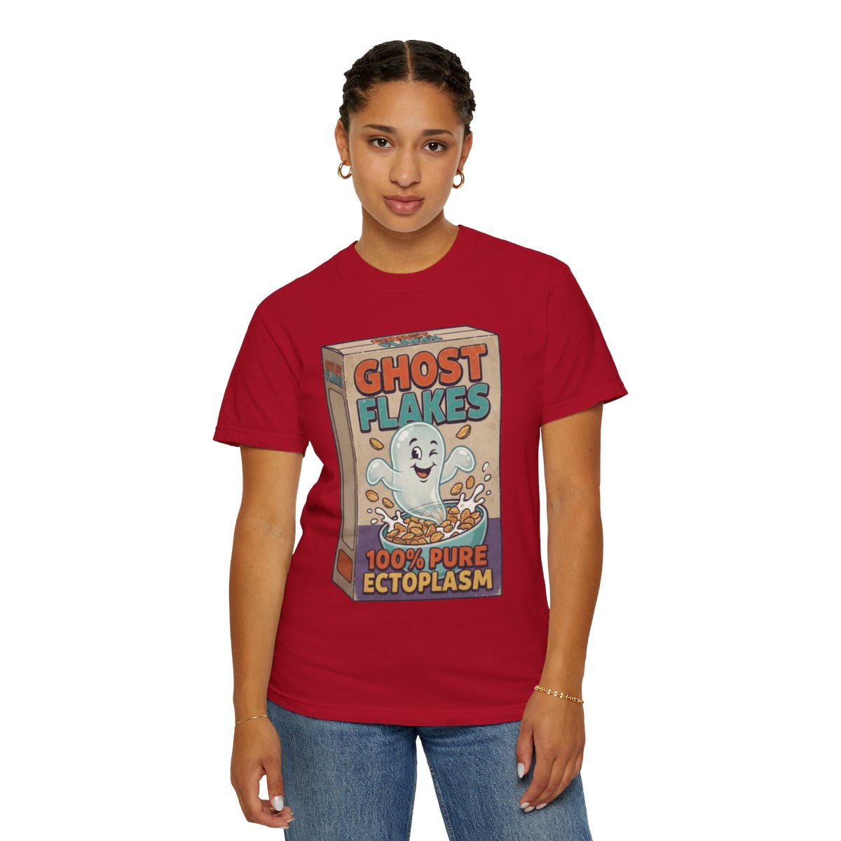 Color: Red | Ghost Flakes Unisex Garment-Dyed Tee