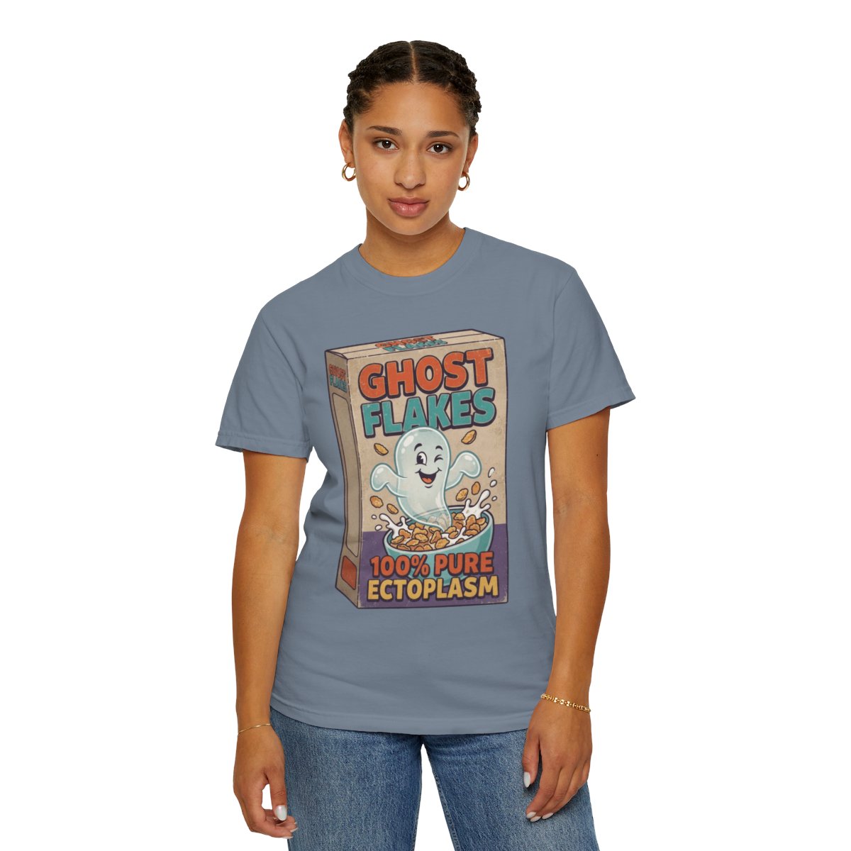 Color: Blue Jean | Ghost Flakes Unisex Garment-Dyed Tee