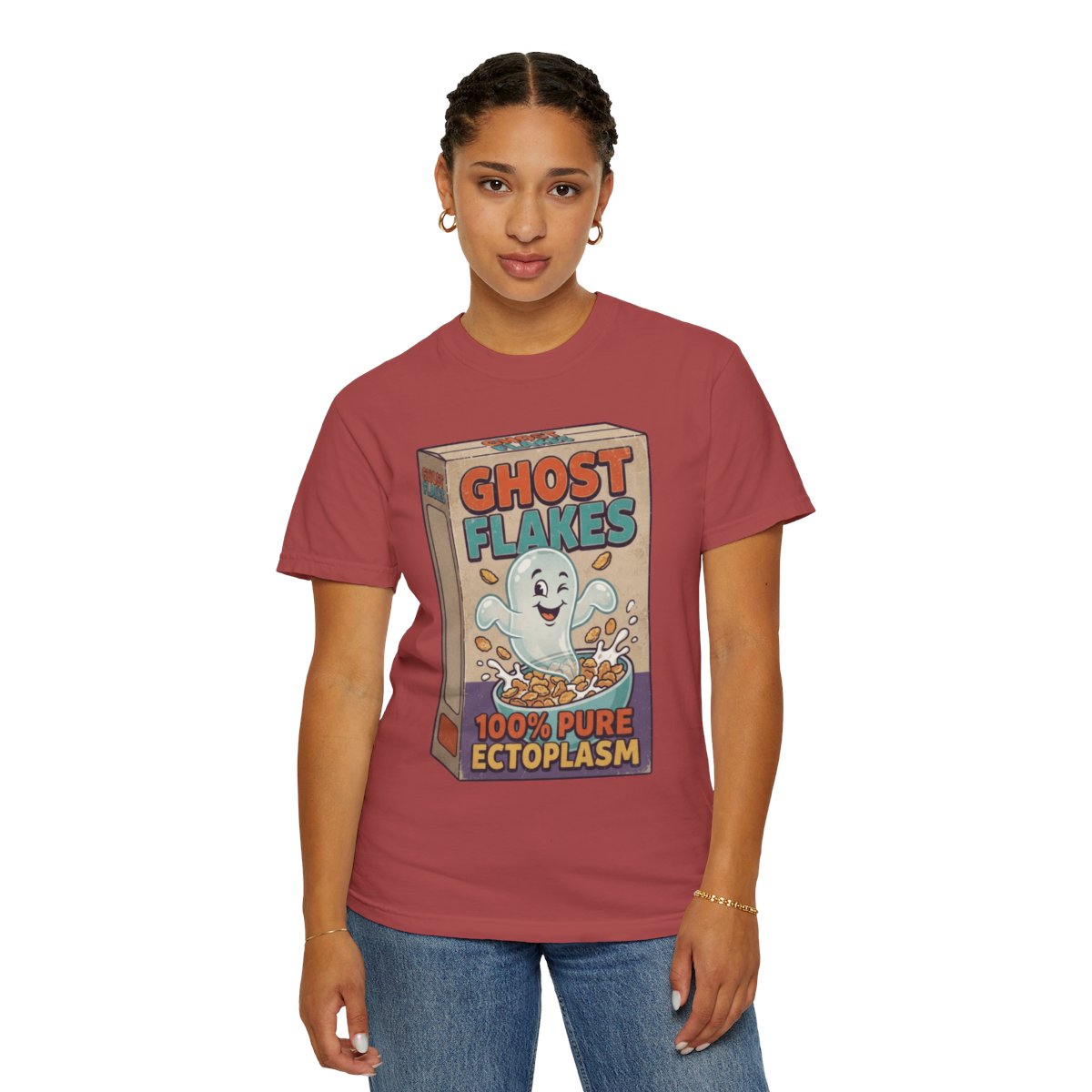 Color: Crimson | Ghost Flakes Unisex Garment-Dyed Tee