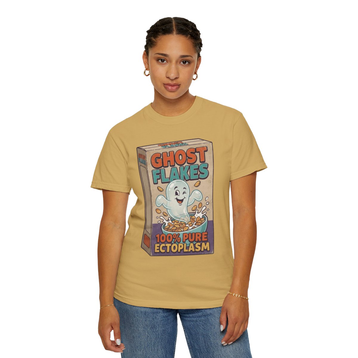 Color: Mustard | Ghost Flakes Unisex Garment-Dyed Tee