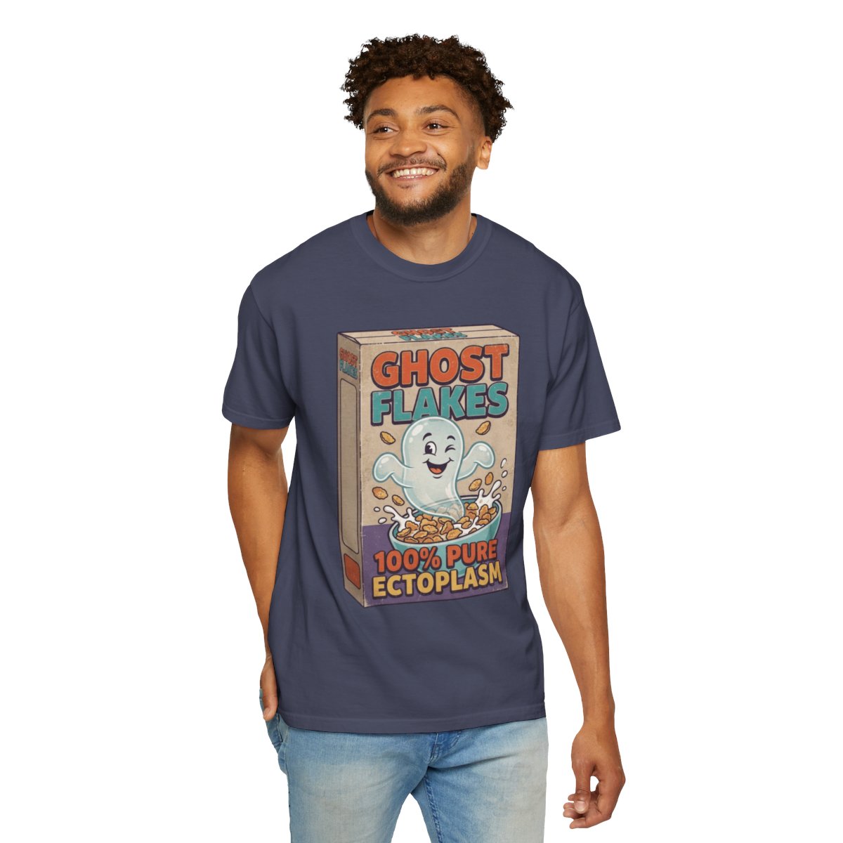 Color: Denim | Ghost Flakes Unisex Garment-Dyed Tee
