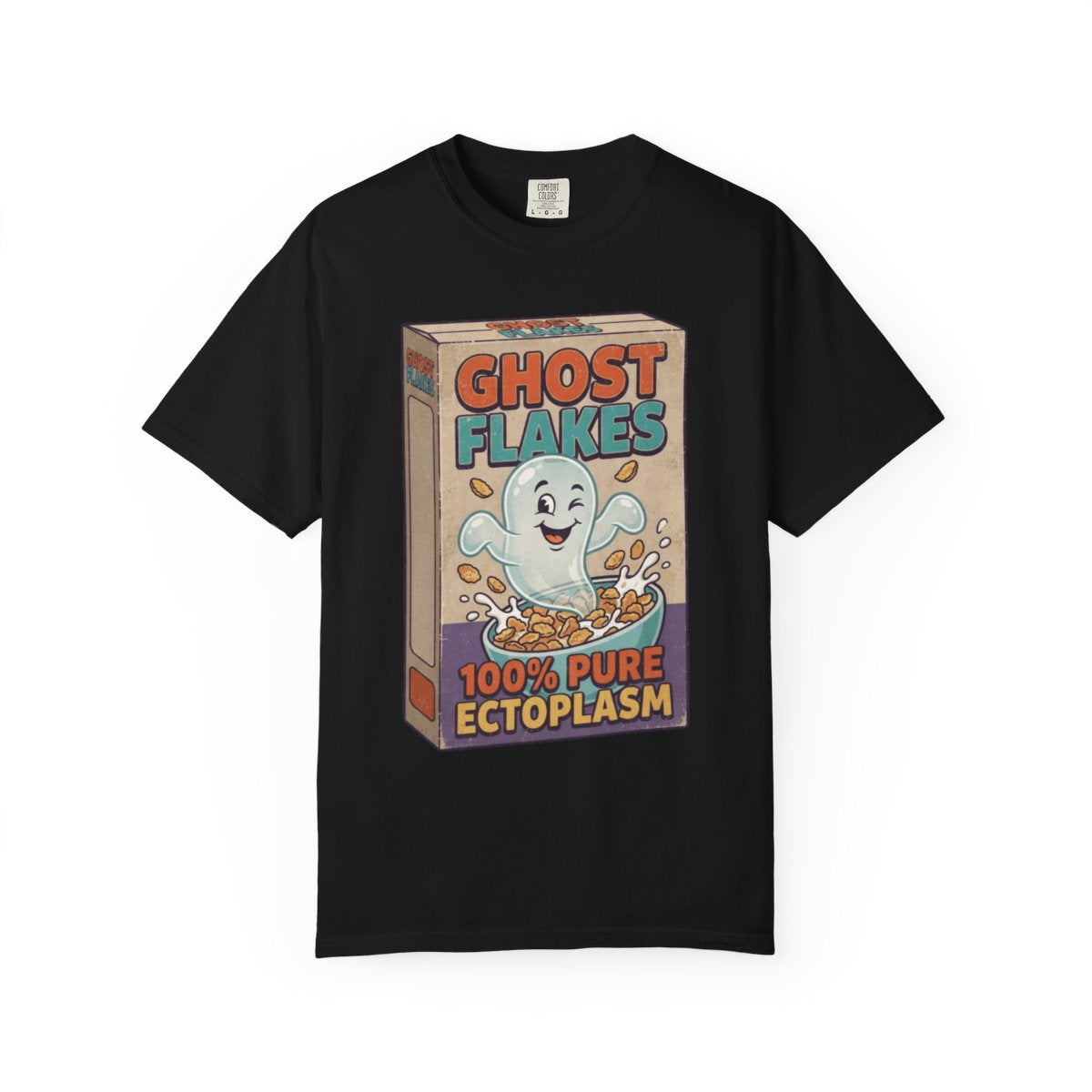 Color: Black | Ghost Flakes Unisex Garment-Dyed Tee