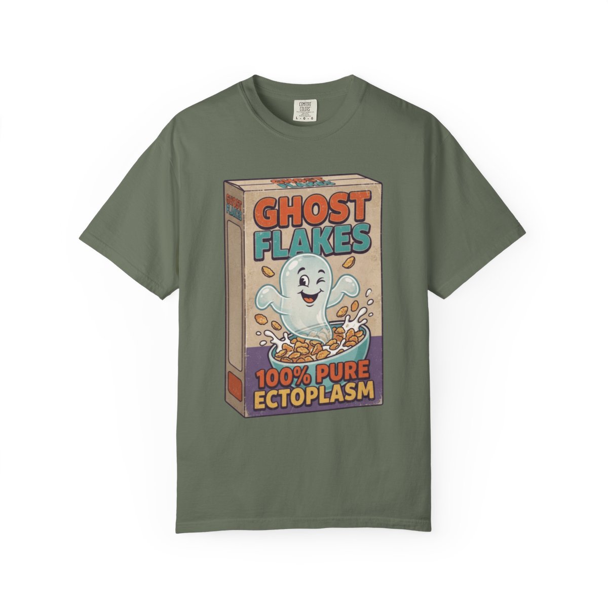 Color: Moss | Ghost Flakes Unisex Garment-Dyed Tee