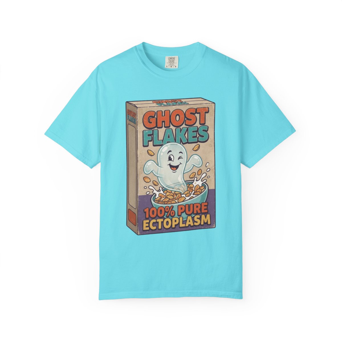 Color: Lagoon Blue | Ghost Flakes Unisex Garment-Dyed Tee