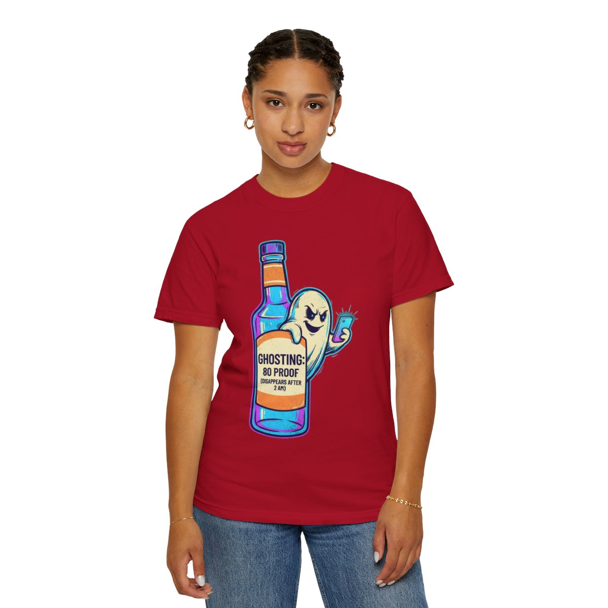 Color: Red | Ghosting Unisex Garment-Dyed Tee