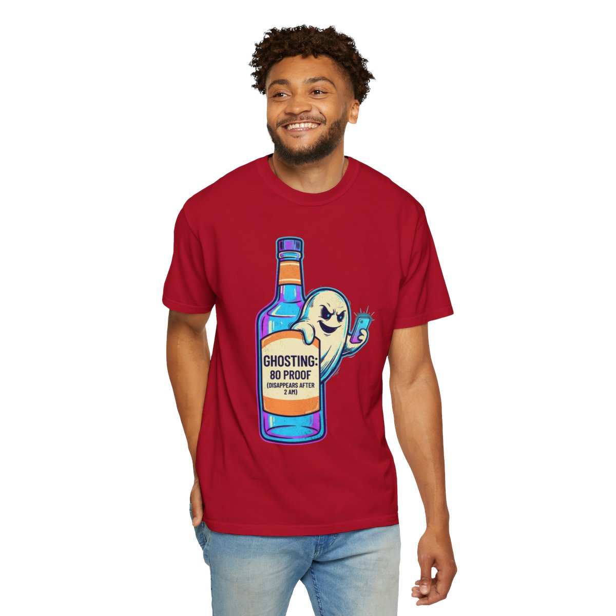 Color: Red | Ghosting Unisex Garment-Dyed Tee